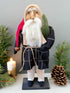 Primitive Christmas Hand Sculpted Clay Face Santa Doll White/Red 19" - The Primitive Pineapple Collection