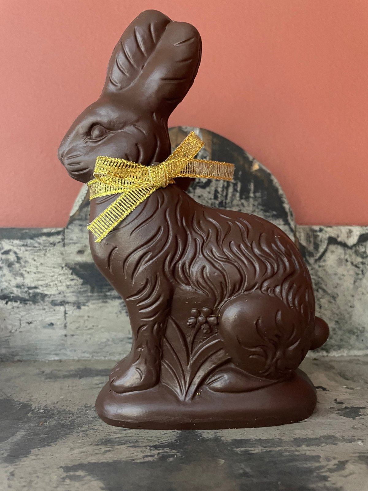 Spring Easter Chocolate Rabbit Bunny with Ribbon - The Primitive Pineapple Collection