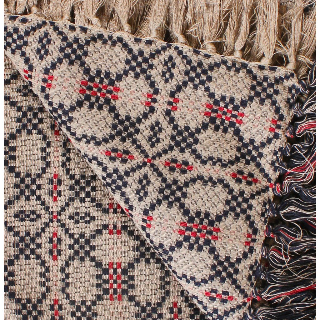 Primitive Farmhouse Kendall Jacquard Black Afghan 50" x 60" - The Primitive Pineapple Collection