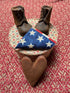 Primitive Handmade Mini Blackened Wax Soldier Memory Box w/ Flag - The Primitive Pineapple Collection