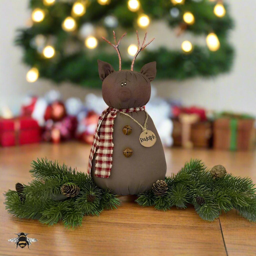 Honey and Me Christmas Rudolph the Reindeer 10" - The Primitive Pineapple Collection