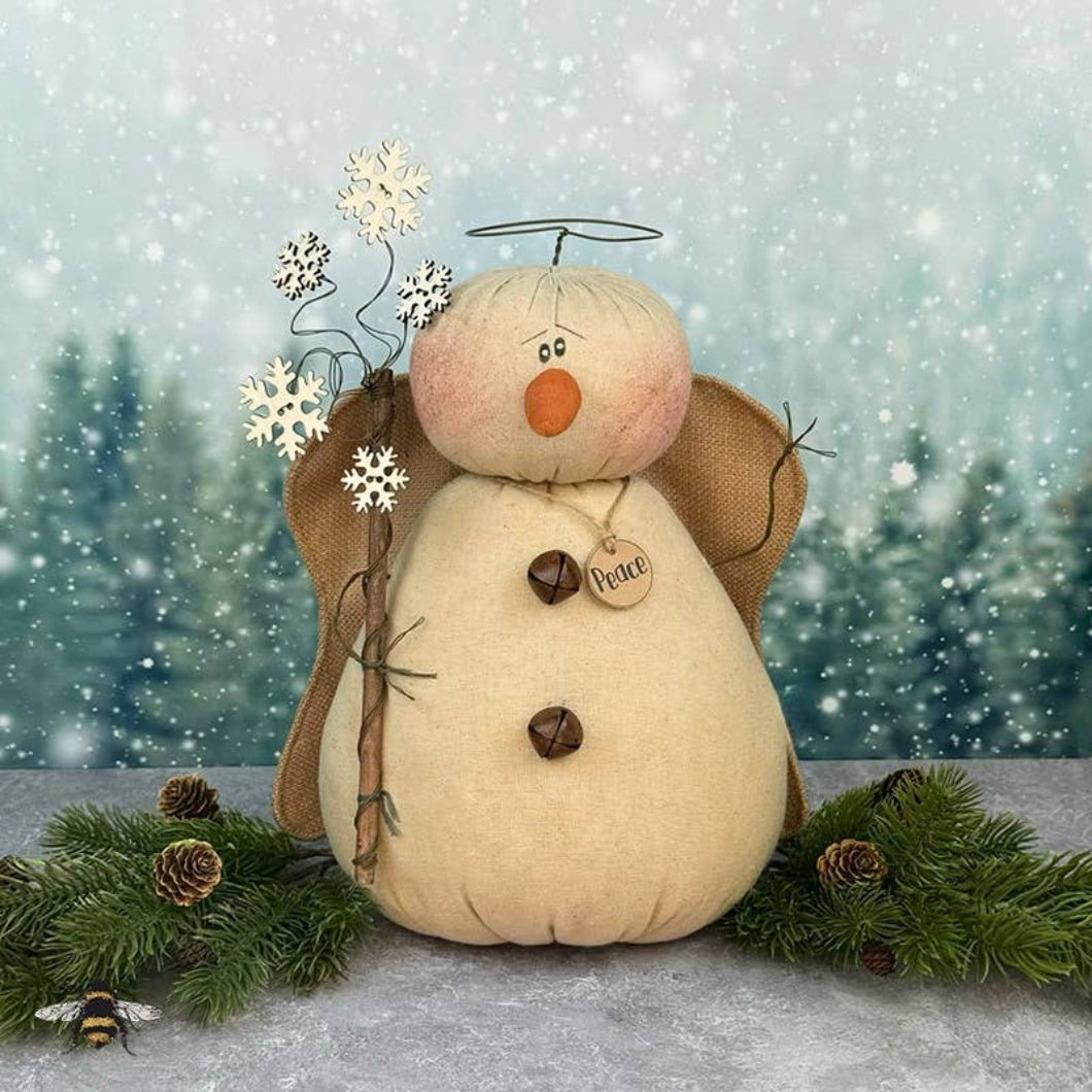Honey and Me Christmas Peace the Snowy Snowman Angel C24707 - The Primitive Pineapple Collection