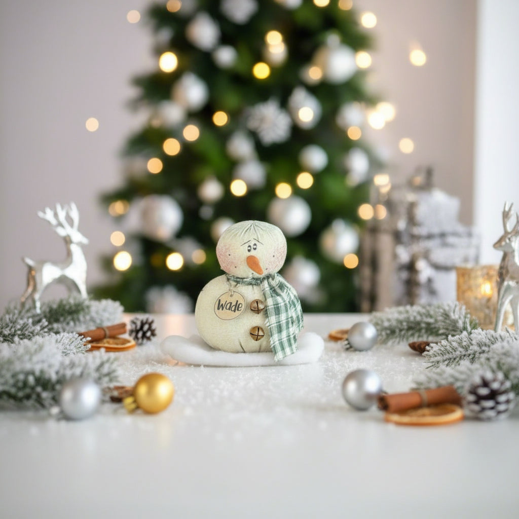 Honey and Me Christmas Wade the Snowman 4" - The Primitive Pineapple Collection