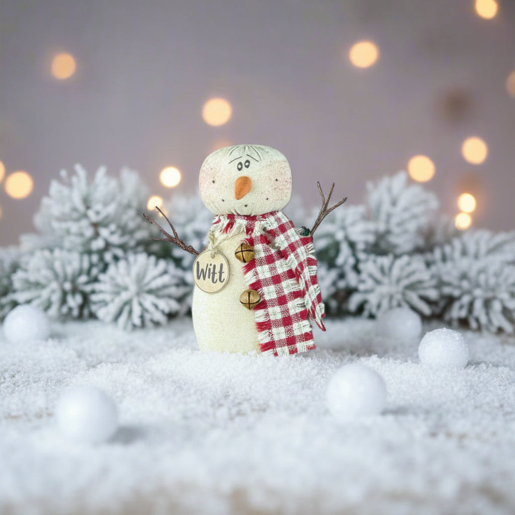 Honey and Me Christmas Witt the Snowman 5 1/2" - The Primitive Pineapple Collection