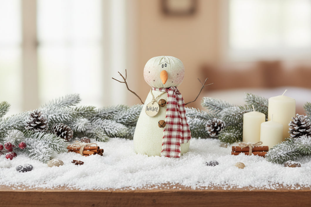 Honey and Me Christmas Wicket the Snowman - The Primitive Pineapple Collection