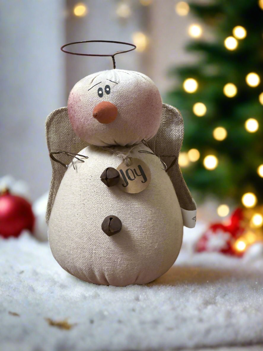 Honey and Me Christmas Joy the Snowy Snowman Angel 7" - The Primitive Pineapple Collection