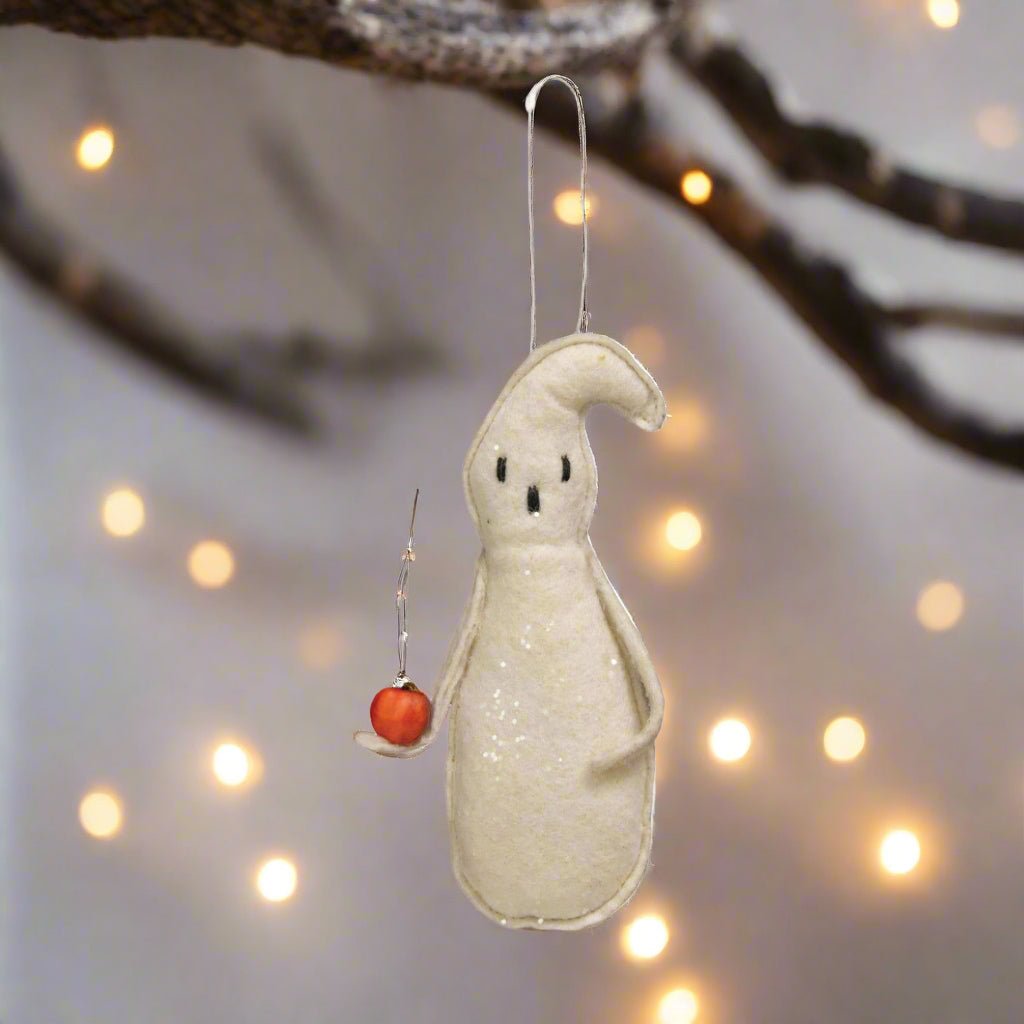 Primitive Halloween Sprinkles Ghost Ornament 5.25" - The Primitive Pineapple Collection