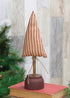 Primitive Christmas Red Ticking Stripe Tree On Base 11" - The Primitive Pineapple Collection