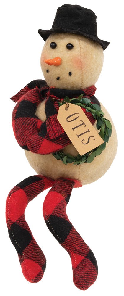 Primitive Christmas Otis Snowman Doll 10" - The Primitive Pineapple Collection
