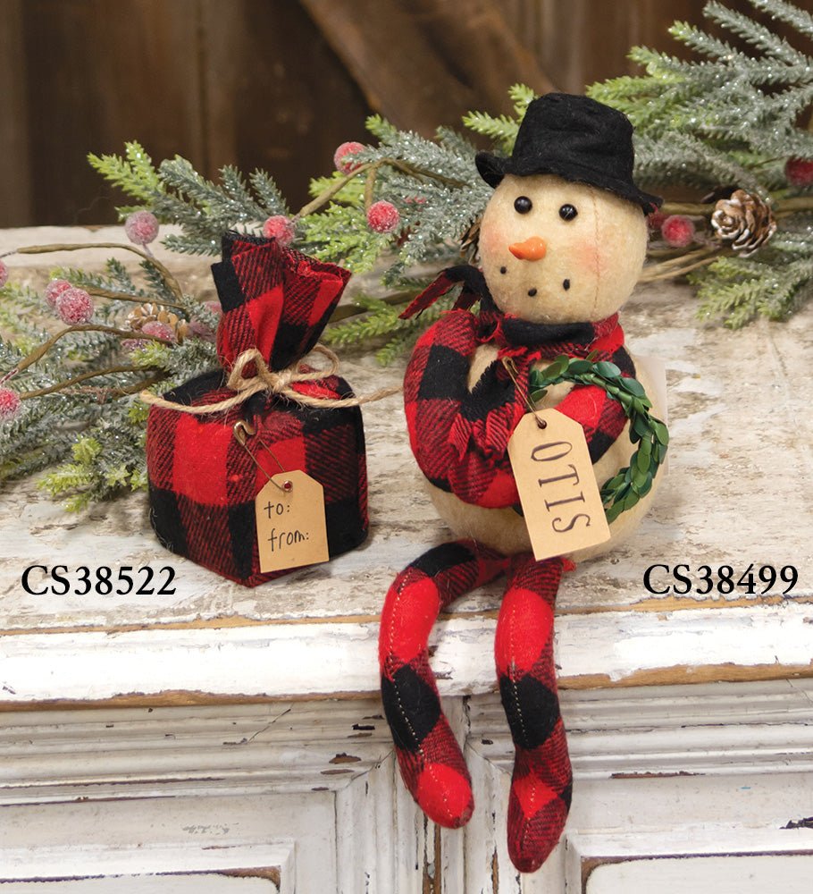 Primitive Christmas Otis Snowman Doll 10" - The Primitive Pineapple Collection