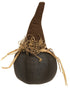 Halloween Fall Primitive Black Pumpkin w/ Witch Hat 7" - The Primitive Pineapple Collection