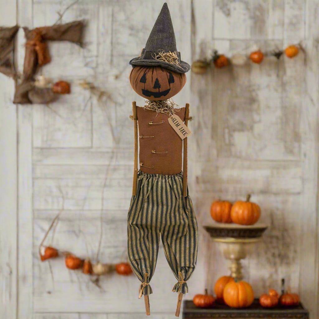 Primitive Halloween Slim Jack Pumkin Man Doll 24" - The Primitive Pineapple Collection