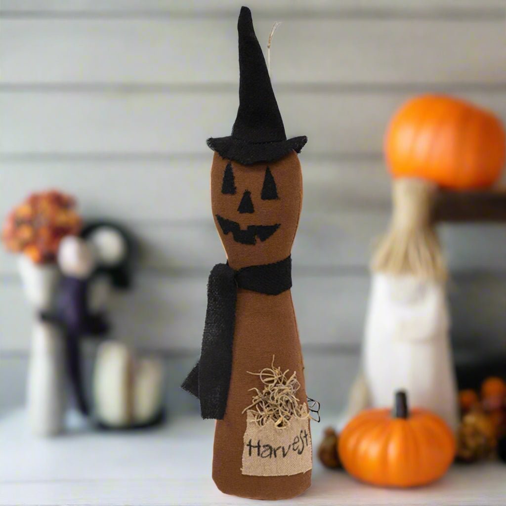 Primitive Farmhouse Halloween Harvest Witchy Jackie Hanger 12.5" - The Primitive Pineapple Collection