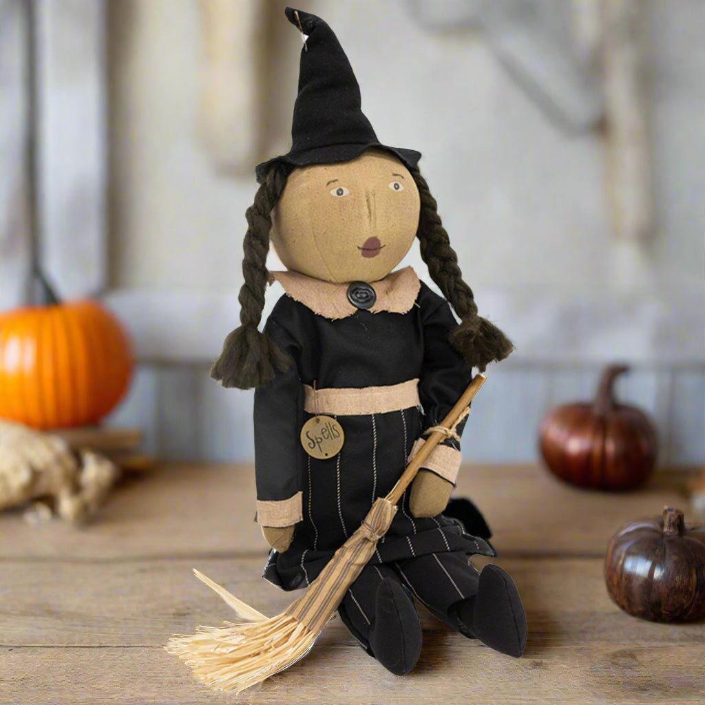 Primitive Halloween Spells Witch Doll 23" - The Primitive Pineapple Collection