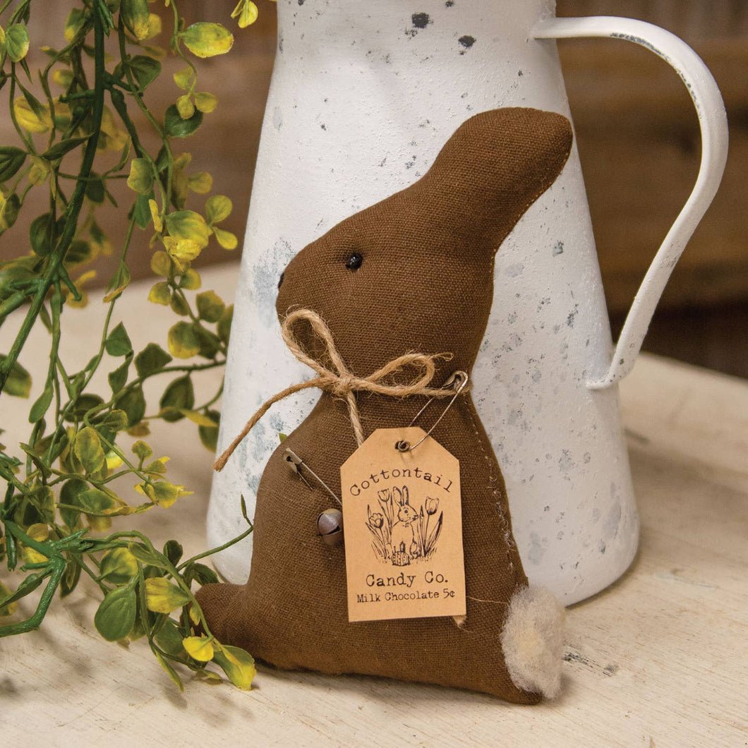 Primitive Easter Spring Cottontail Candy Co. Stuffed Chocolate Bunny 7" - The Primitive Pineapple Collection