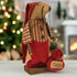 Primitive Fabric Christmas Mr. Claus Mouse w/ Toy Sack On Base 8.5" - The Primitive Pineapple Collection