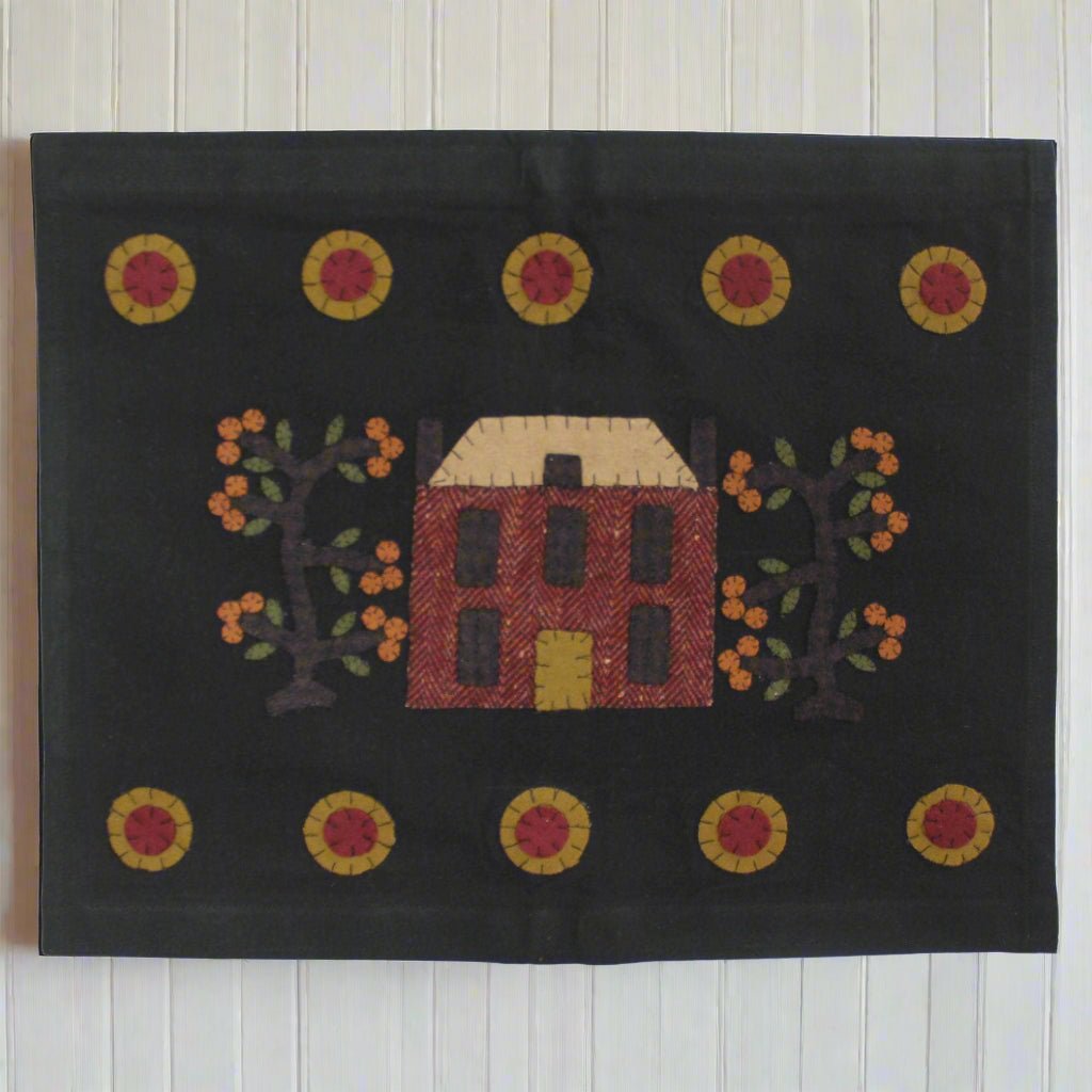 Colonial Primitive Manor Home Stitchery Pennant Wall Hanger 16"H - The Primitive Pineapple Collection