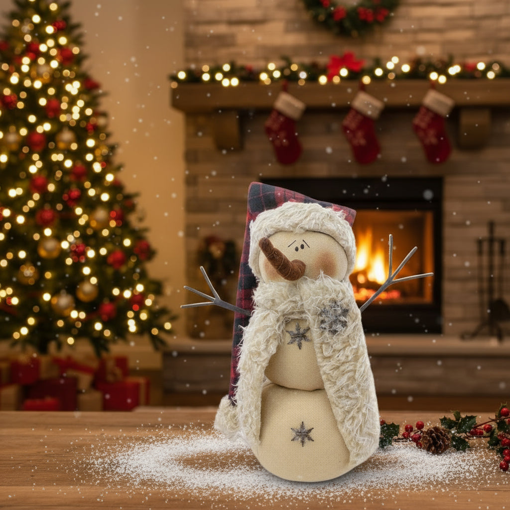 Primitive Christmas Stocking Cap Snowman Doll - The Primitive Pineapple Collection