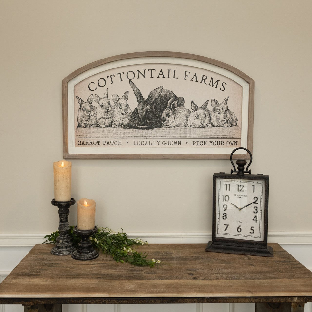 Primitive Ragon House Easter Spring 36" Wood Cottontail Farm Sign - The Primitive Pineapple Collection