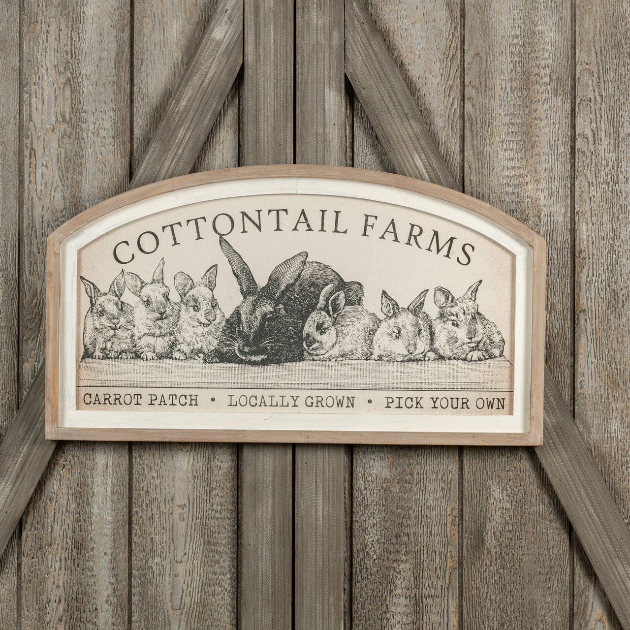 Primitive Ragon House Easter Spring 36" Wood Cottontail Farm Sign - The Primitive Pineapple Collection