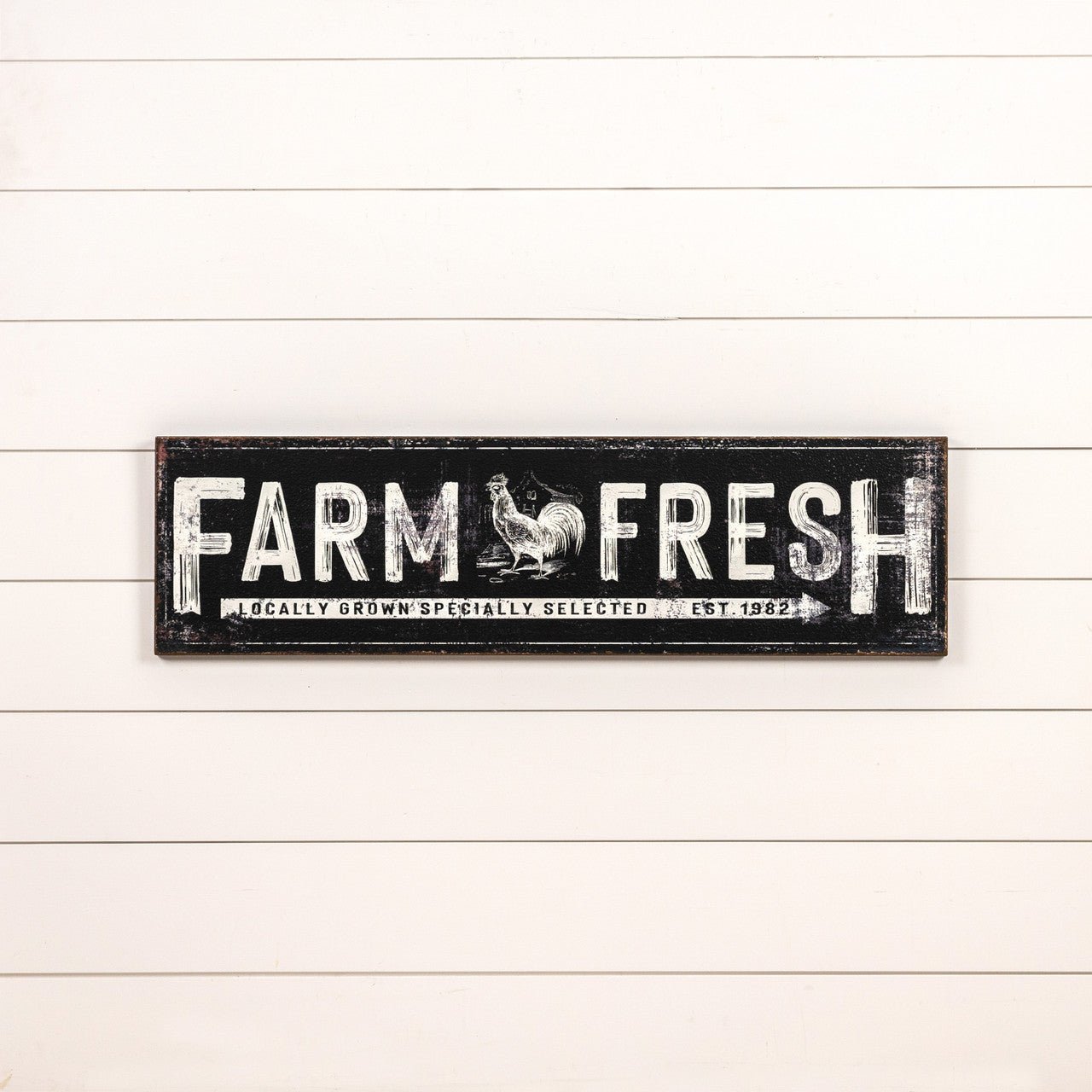 Primitive Ragon House 40" Distressed Metal Farm Fresh Locally Grown Rooster Sign - The Primitive Pineapple Collection