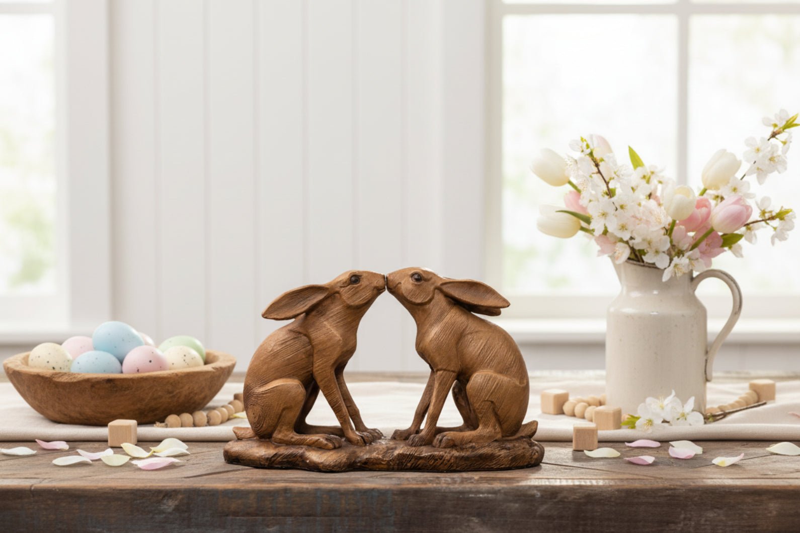 Primitive Ragon House Spring Easter Kissing Bunnies - The Primitive Pineapple Collection