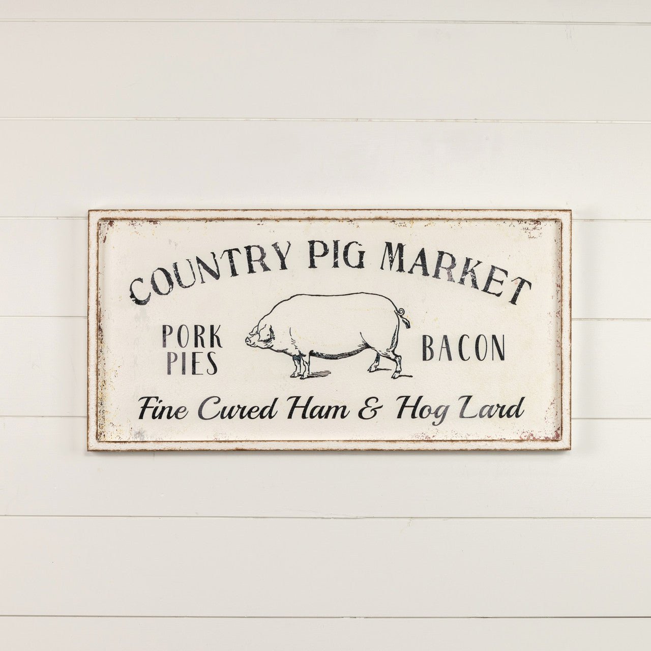 Primitive Ragon House Country Pig Farmhouse Sign 32" - The Primitive Pineapple Collection