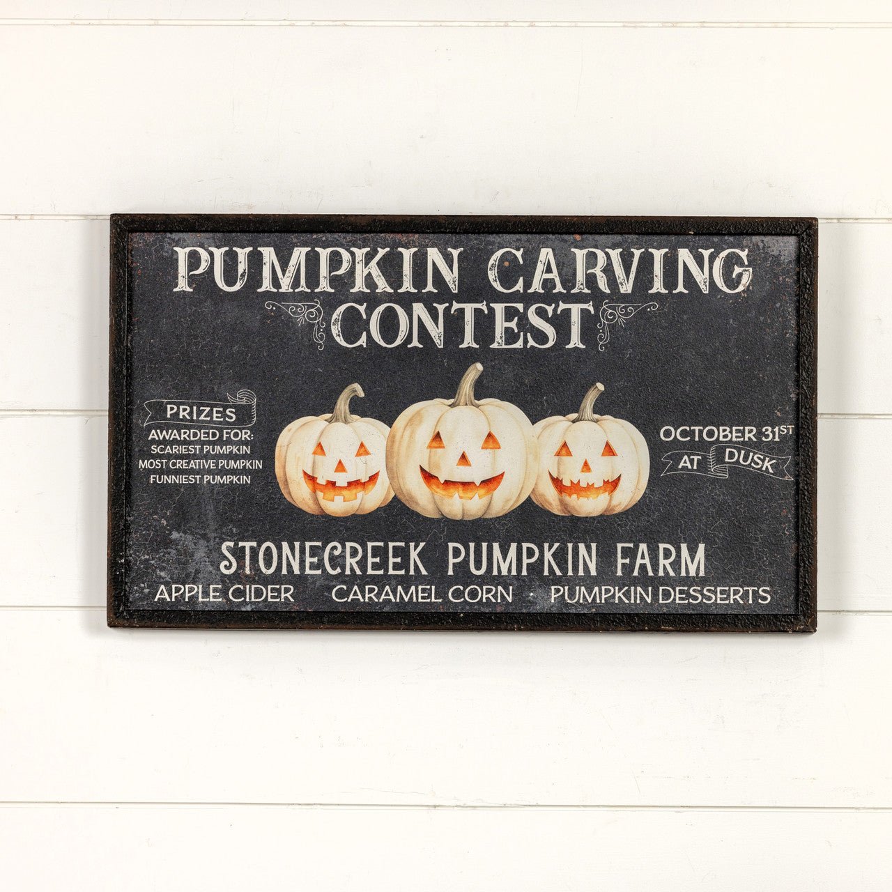 Ragon House Halloween 24" Pumpkin Carving Contest Metal Sign - The Primitive Pineapple Collection