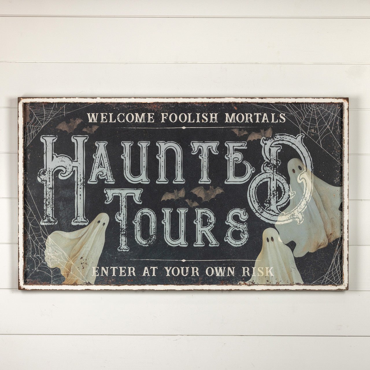 Ragon House Halloween 48 "Haunted Tours Metal Sign - The Primitive Pineapple Collection