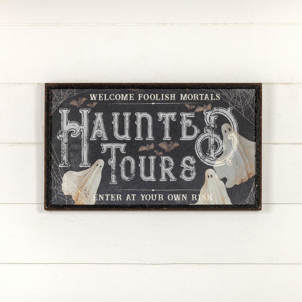 Ragon House Halloween 24"Haunted Tours Metal Sign - The Primitive Pineapple Collection