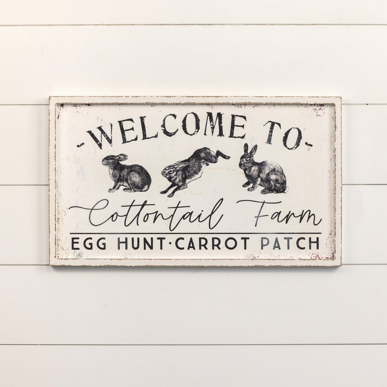 Primitive Ragon House Easter Spring 24” Welcome to Cottontail Farm Sign - The Primitive Pineapple Collection