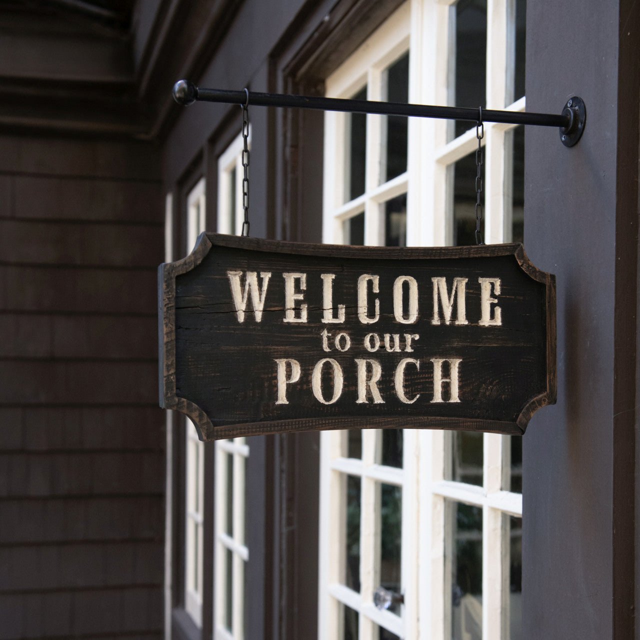 Primitive Ragon House Welcome to Our Porch Distressed w/ Bracket 2 Sided - The Primitive Pineapple Collection