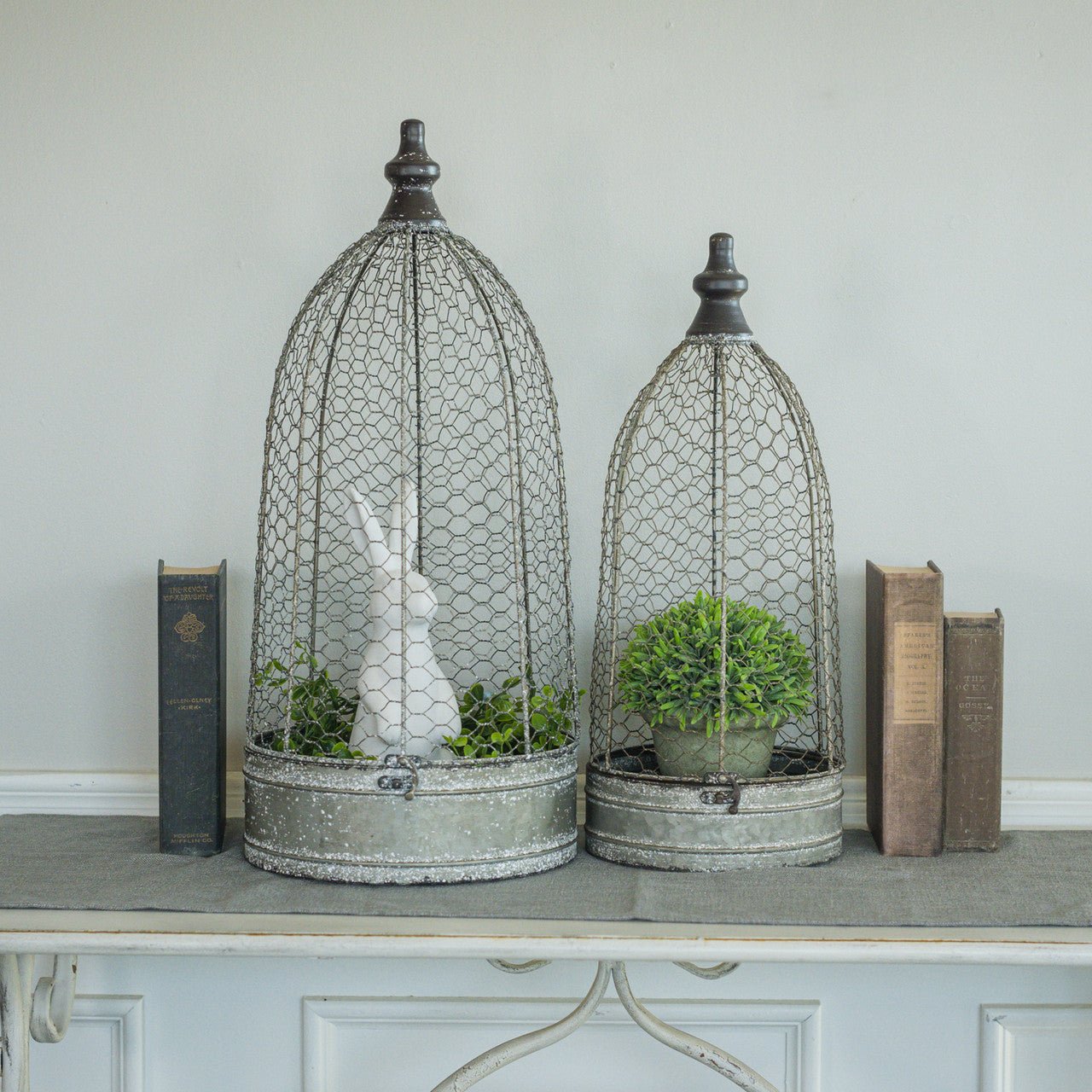 Primitive Ragon House Spring 2 pc Metal Garden Trellis Planters E234407 - The Primitive Pineapple Collection