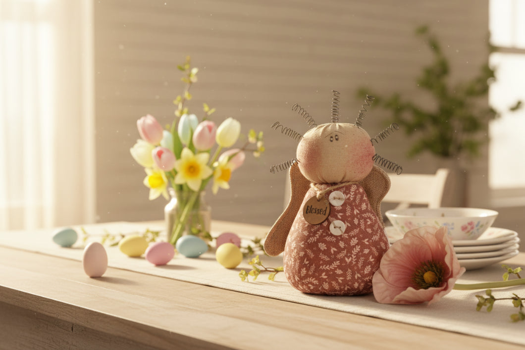 Honey and Me Farmhouse Blessed the Inspirational Baby Angel Girl Doll - The Primitive Pineapple Collection