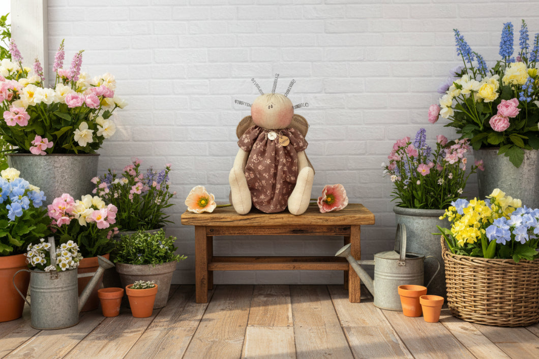 Honey and Me Farmhouse Happiness Angel Girl Doll 11.5" - The Primitive Pineapple Collection