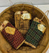 Primitive Country Cinnamon Scented Fabric Sample Bowl Fillers 3 pc set Homespun - The Primitive Pineapple Collection