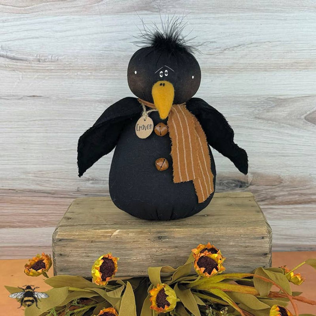 Primitive Spring Fall Honey and Me Craven the Crow - The Primitive Pineapple Collection