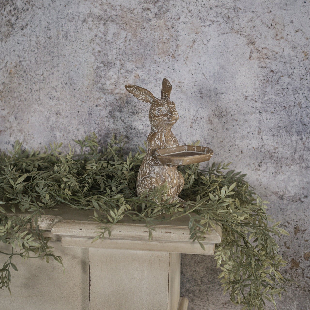 Primitive Ragon House Spring 7.75" Bunny with Tray Figurine - The Primitive Pineapple Collection