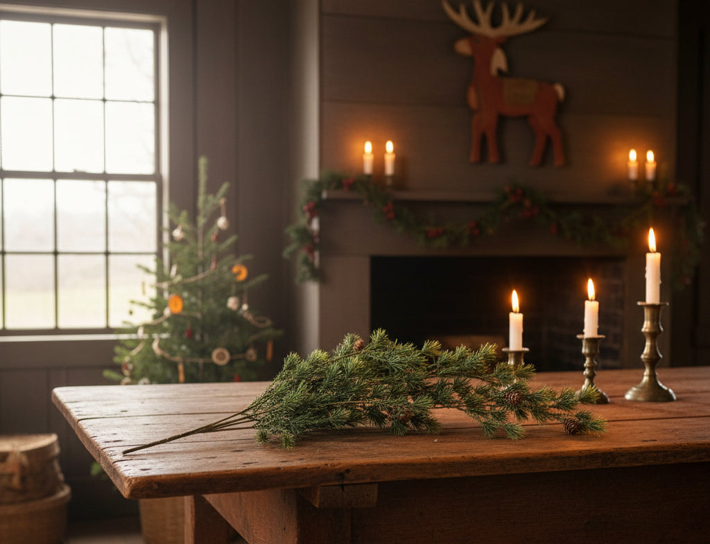 Ragon House Primitive 31" European Larch Hanging Bush with Pinecones - The Primitive Pineapple Collection