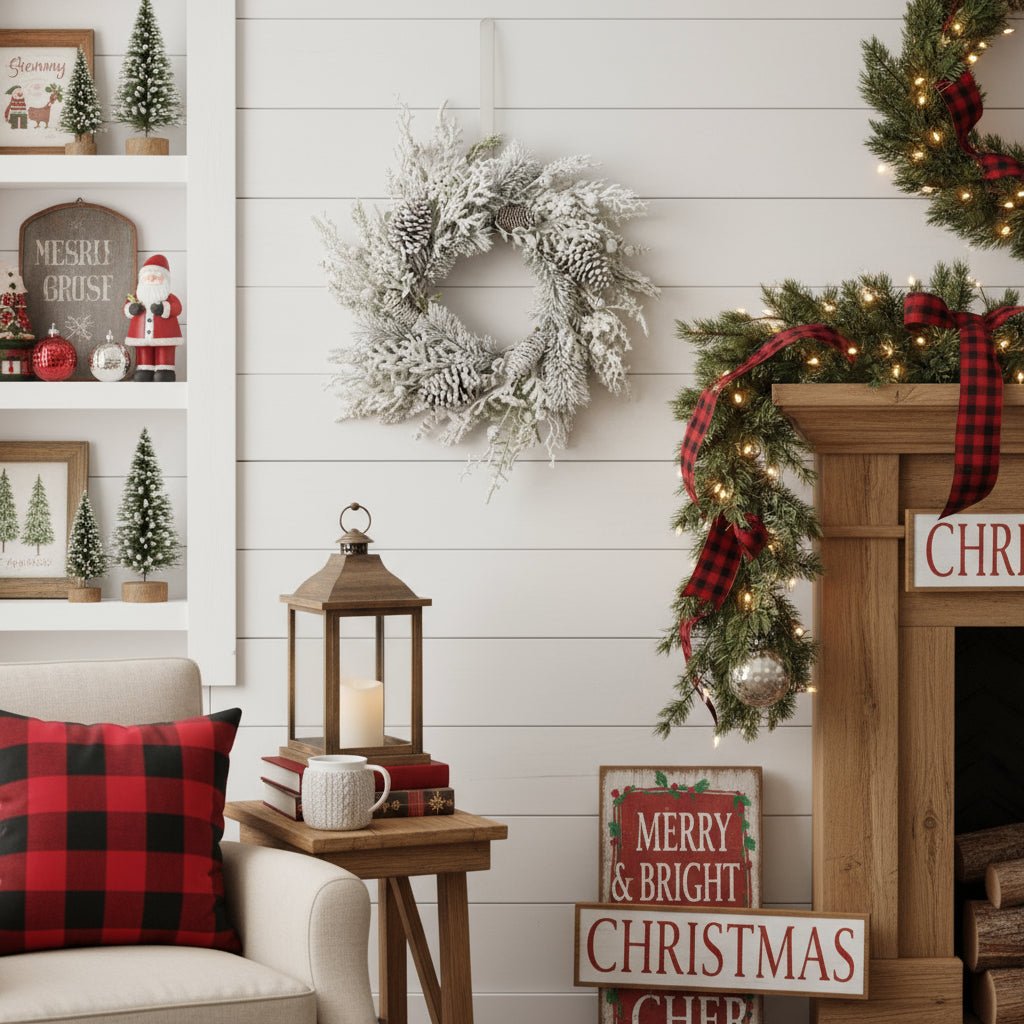 Christmas Ragon House 24"Snowy Pine w/ Pinecones and Bells Wreath - The Primitive Pineapple Collection