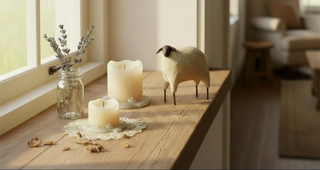 Primitive Farmhouse Large Resin Sheep Figurine - The Primitive Pineapple Collection