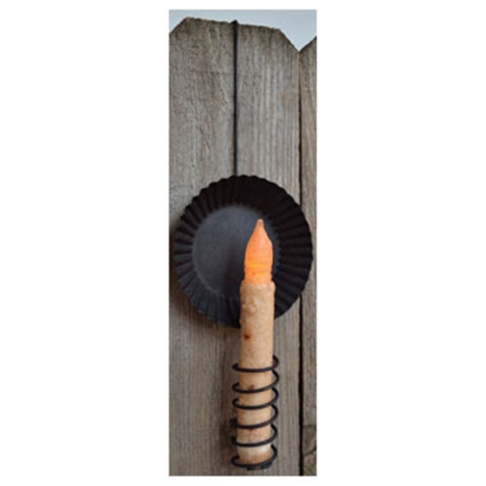 Primitive Early American Colonial Cupboard Pan Candle Holder 12" - The Primitive Pineapple Collection