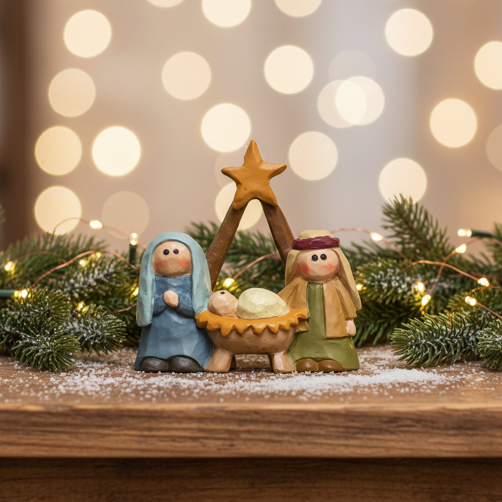 Blossom Bucket Christmas Holy Family Nativity Shelf Sitter