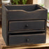 Primitive Handcrafted Distressed Black 2 Drawer Counter Cubby Keeping Box - The Primitive Pineapple Collection