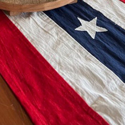 Primitive Vintage Look Extra Long American Flag Runner 96" - The Primitive Pineapple Collection