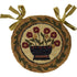 Primitive Farmhouse Flower Basket Folk Art Hooked Chair Pad 14.5" - The Primitive Pineapple Collection