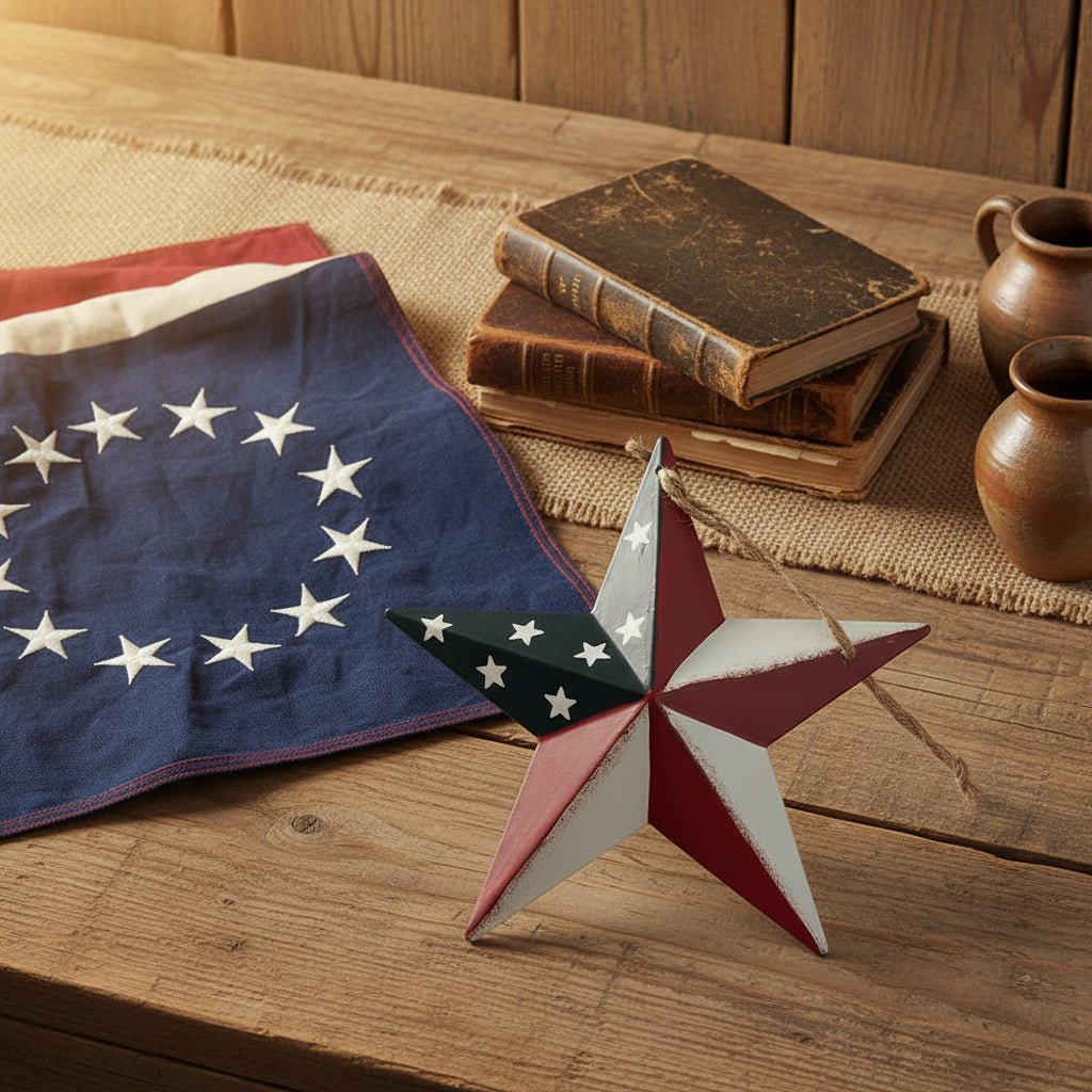 Farmhouse 8" Americana Star Ornament - The Primitive Pineapple Collection