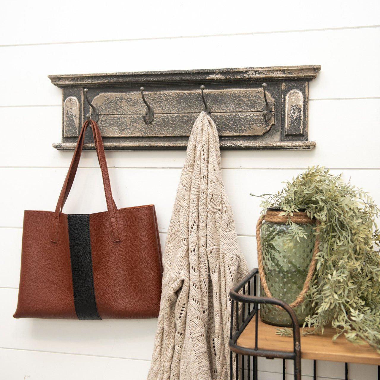 Primitive Ragon House Vintage Inspired Black Arch Coat Rack - The Primitive Pineapple Collection