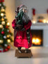 Handcrafted by Michelle Hand Sculpted Clay Face Red Santa w/ Colonial Pineapple 20" - The Primitive Pineapple Collection