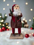 Handcrafted by Michelle Early American Hand Sculpted Clay Face Santa w/ Tree/Candy Canes 18" - The Primitive Pineapple Collection